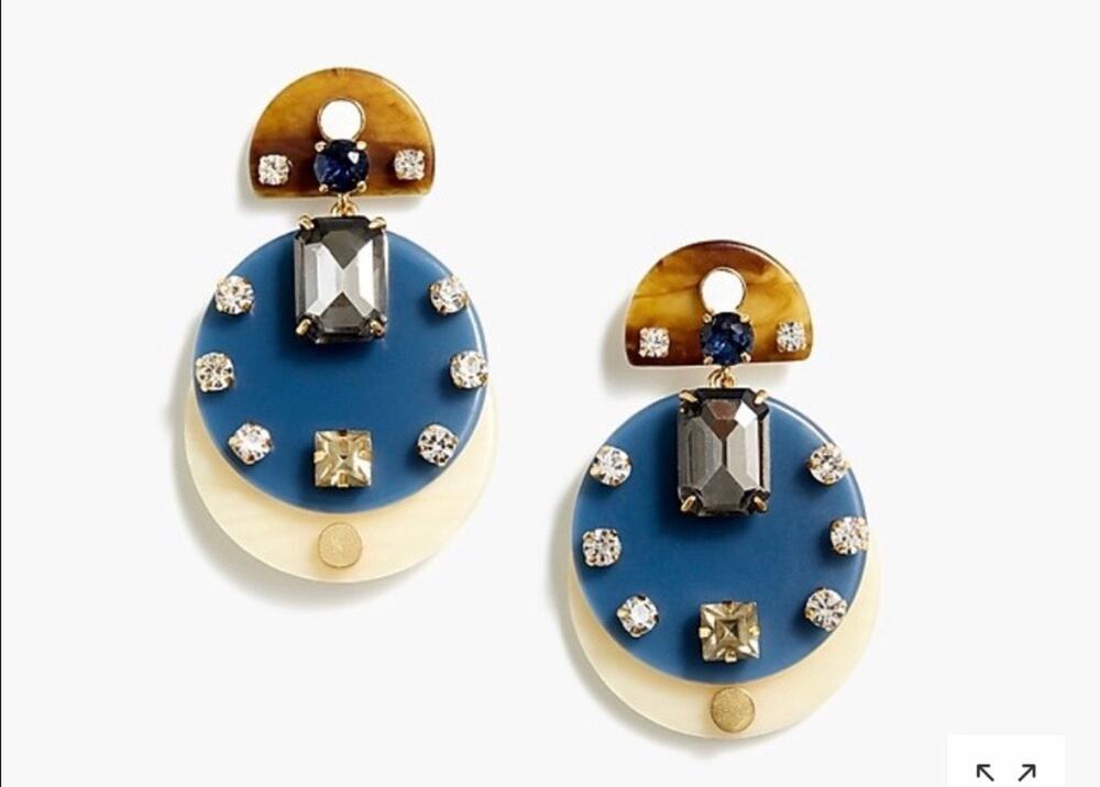 Jcrew Lucite and Rhinestone earrings 80’s vibe